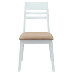 Dining Chairs 2 pcs White 43 x 54 x 89 cm Solid Rubber Wood
