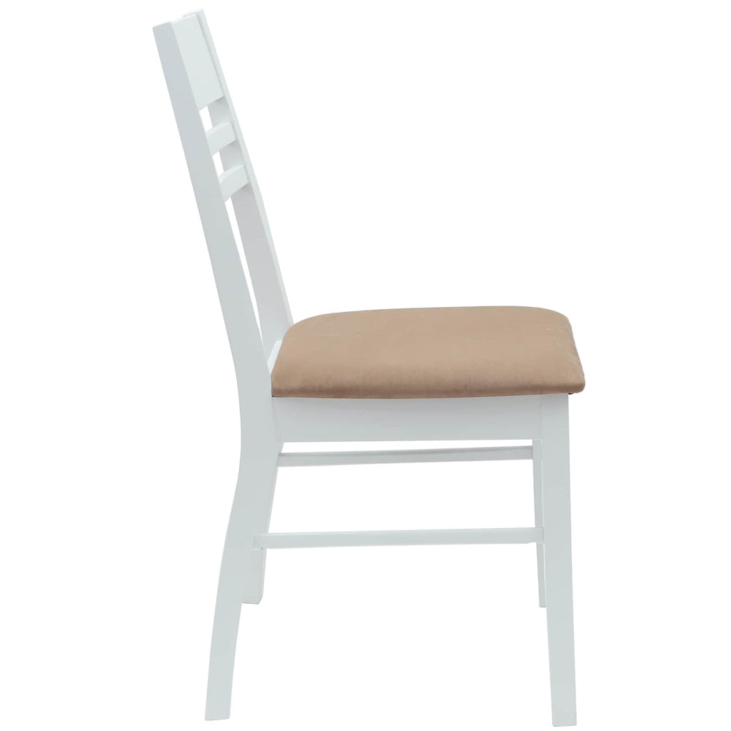 Dining Chairs 2 pcs White 43 x 54 x 89 cm Solid Rubber Wood