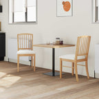 Dining Chairs 2 pcs Natural 50 x 52.5 x 91 cm Solid Rubber Wood