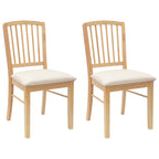 Dining Chairs 2 pcs Natural 50 x 52.5 x 91 cm Solid Rubber Wood