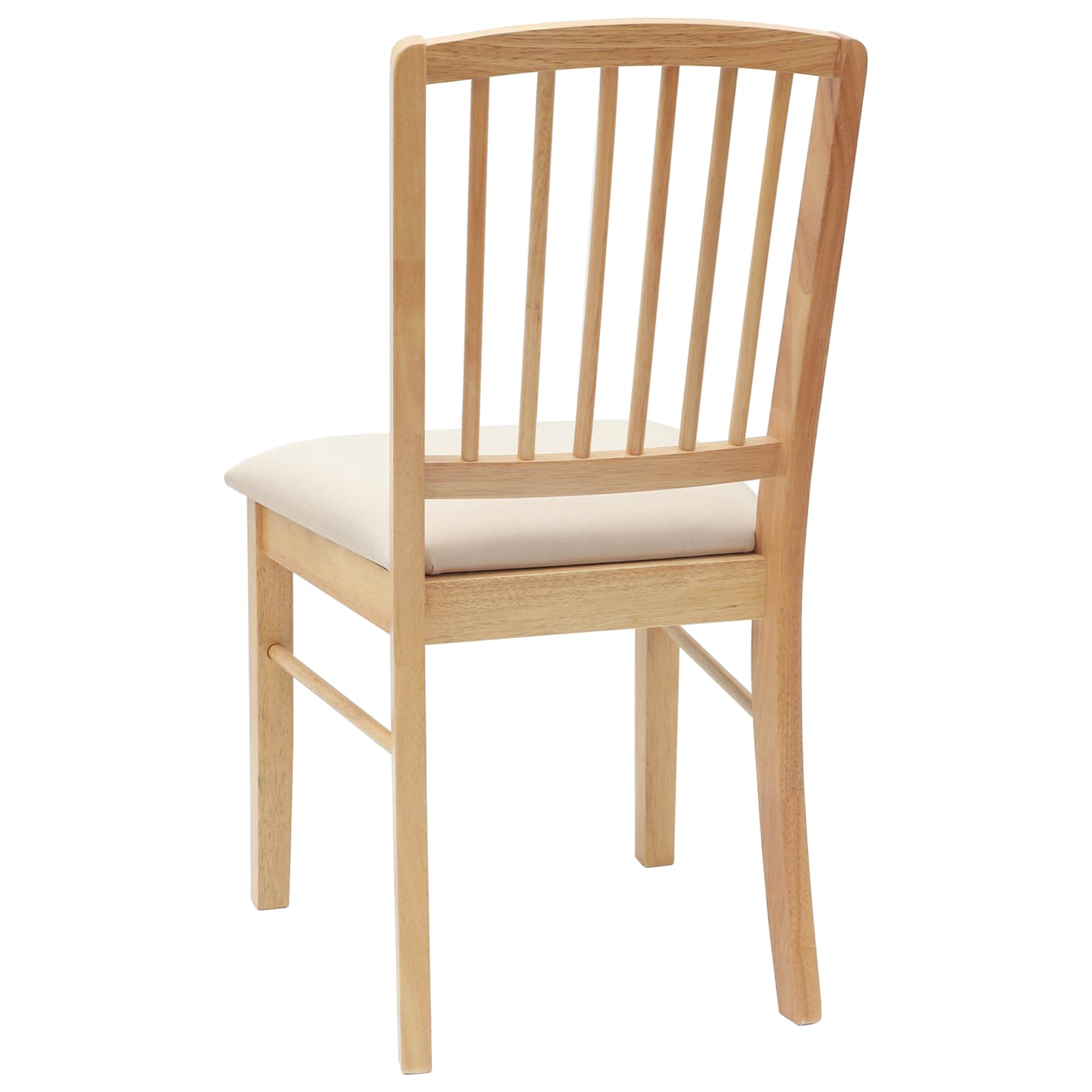 Dining Chairs 2 pcs Natural 50 x 52.5 x 91 cm Solid Rubber Wood