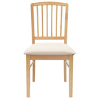 Dining Chairs 2 pcs Natural 50 x 52.5 x 91 cm Solid Rubber Wood