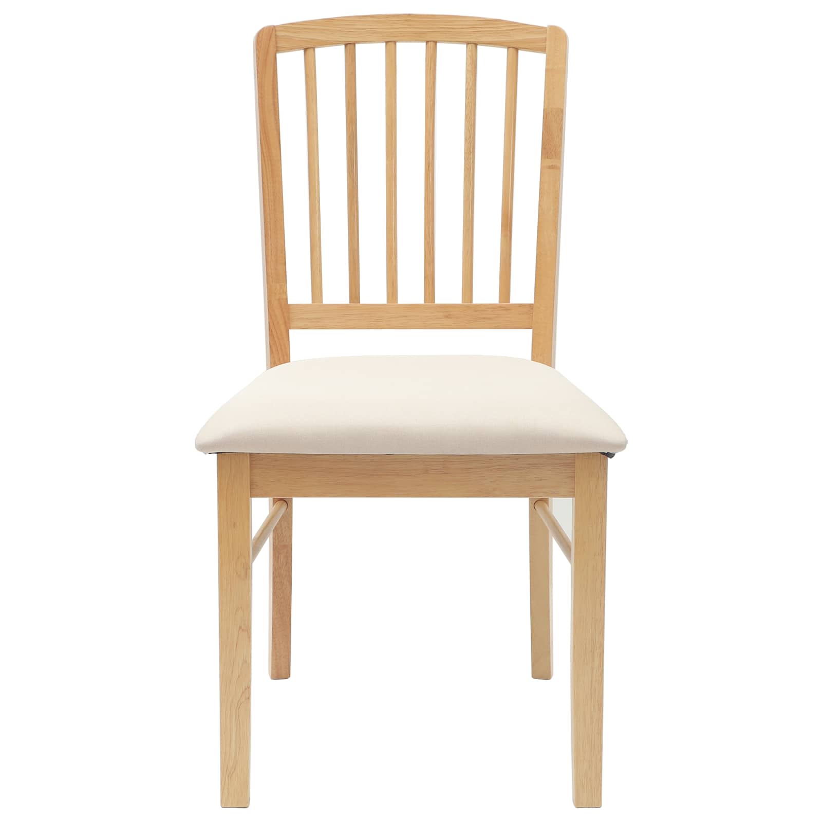 Dining Chairs 2 pcs Natural 50 x 52.5 x 91 cm Solid Rubber Wood