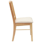 Dining Chairs 2 pcs Natural 50 x 52.5 x 91 cm Solid Rubber Wood