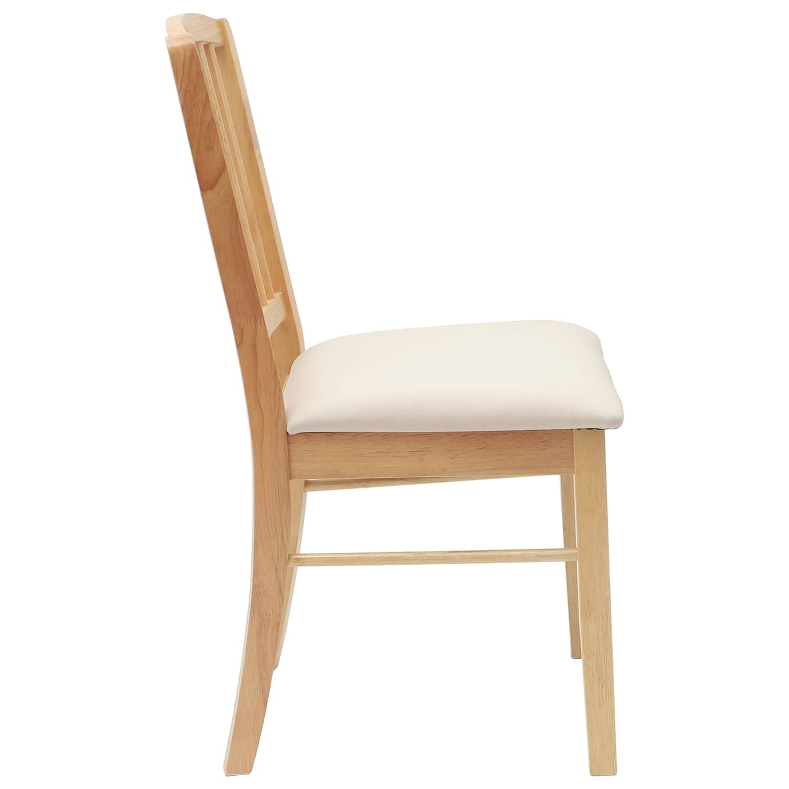 Dining Chairs 2 pcs Natural 50 x 52.5 x 91 cm Solid Rubber Wood