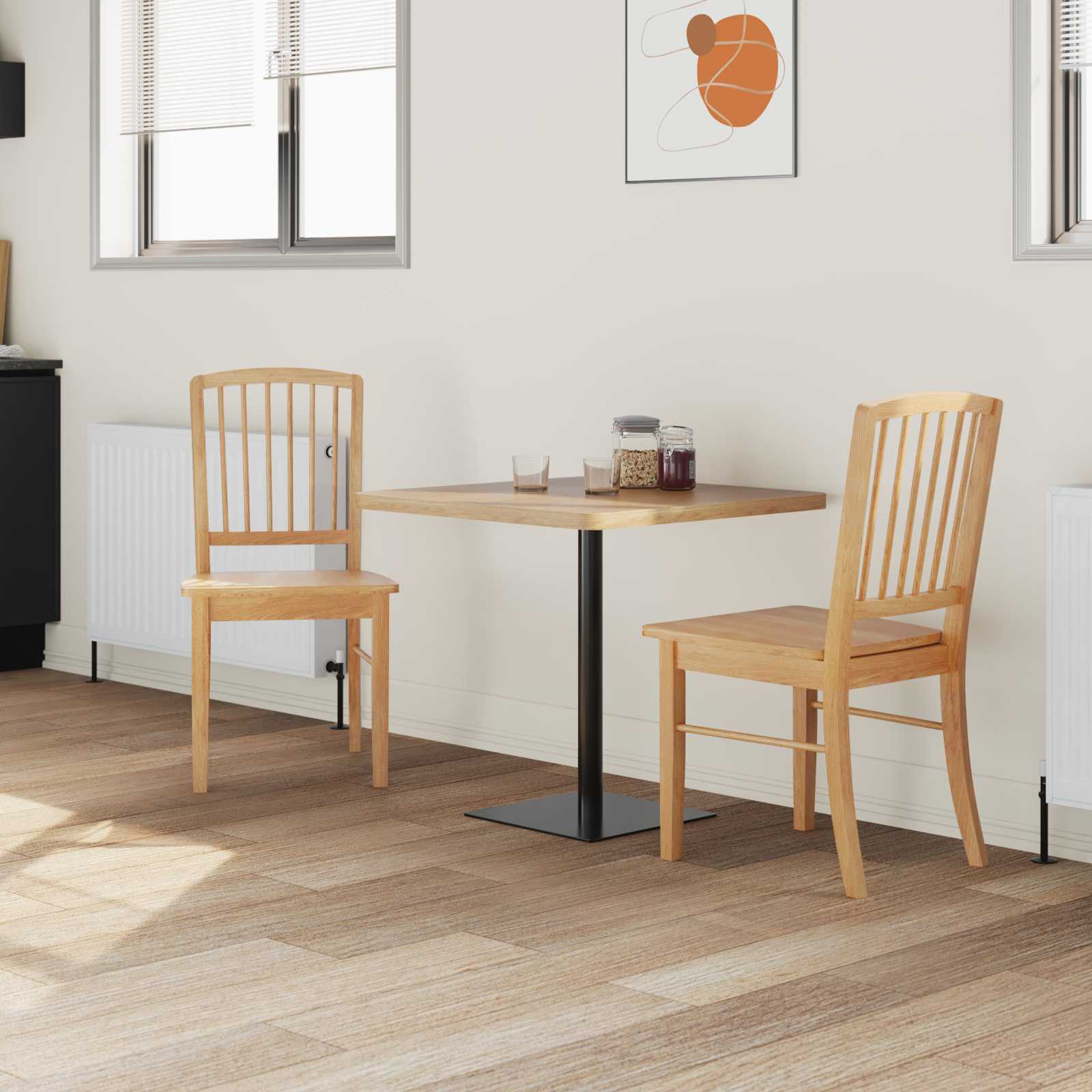 Dining Chairs 2 pcs Natural 50 x 52.5 x 91 cm Solid Rubber Wood