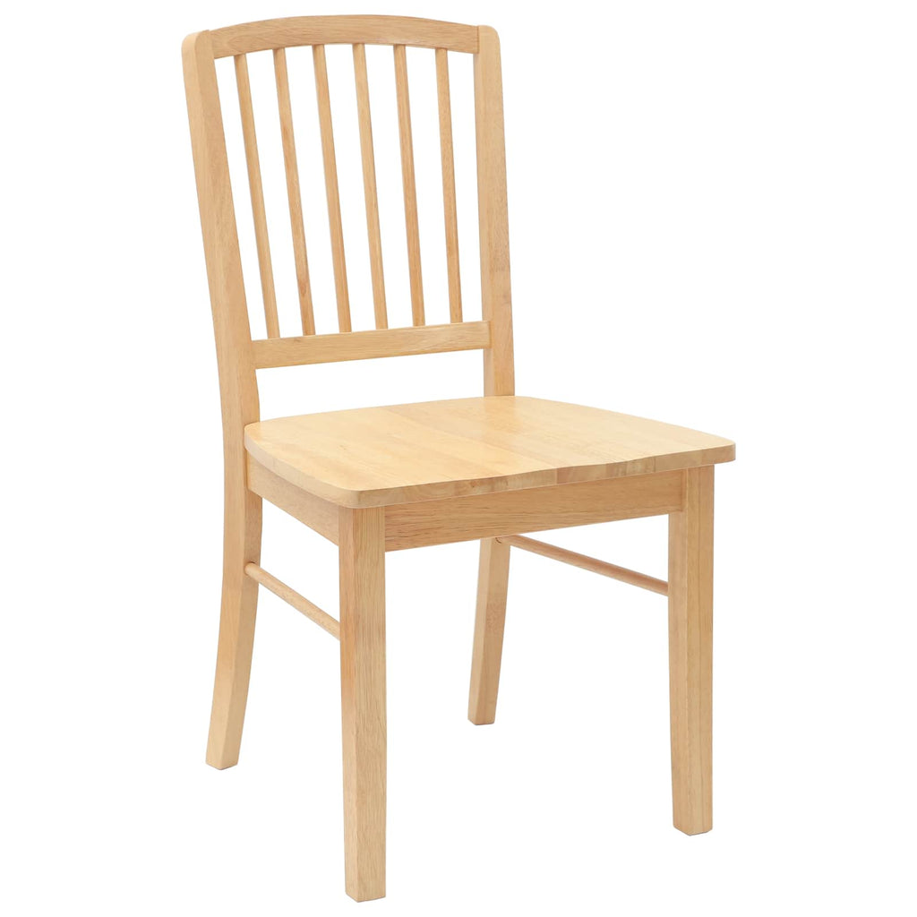 Dining Chairs 2 pcs Natural 50 x 52.5 x 91 cm Solid Rubber Wood