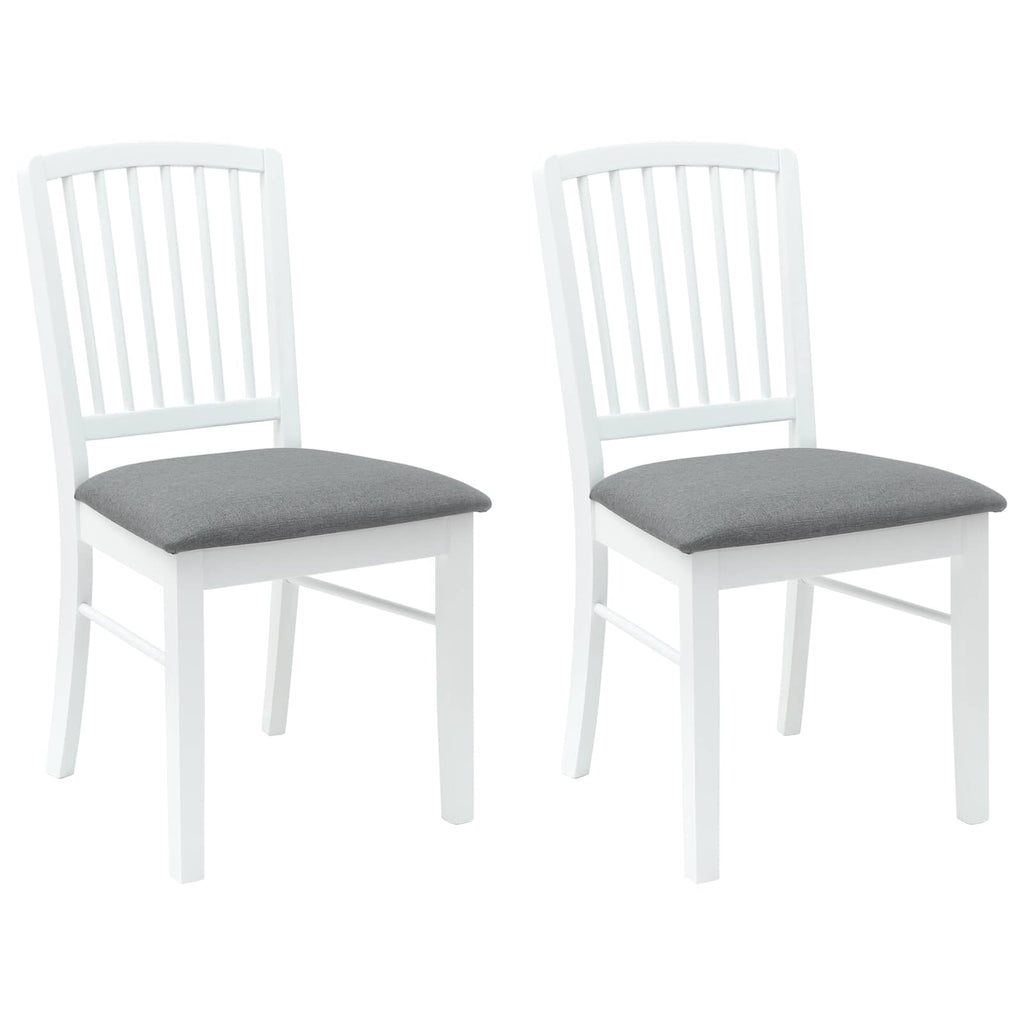 Dining Chairs 2 pcs White 50 x 52.5 x 91 cm Solid Rubber Wood