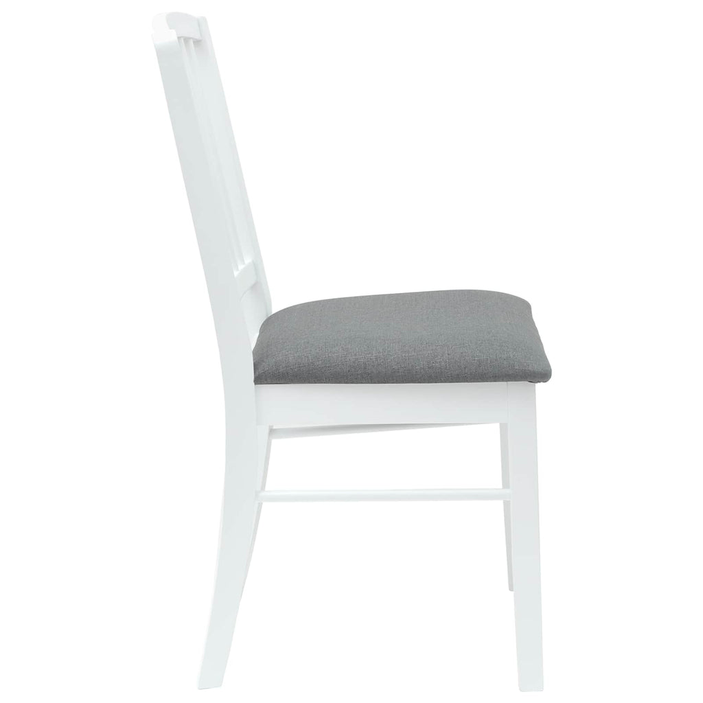 Dining Chairs 2 pcs White 50 x 52.5 x 91 cm Solid Rubber Wood