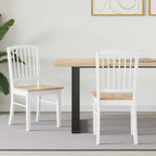 Dining Chairs 2 pcs White 50 x 52.5 x 91 cm Solid Rubber Wood