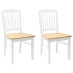 Dining Chairs 2 pcs White 50 x 52.5 x 91 cm Solid Rubber Wood