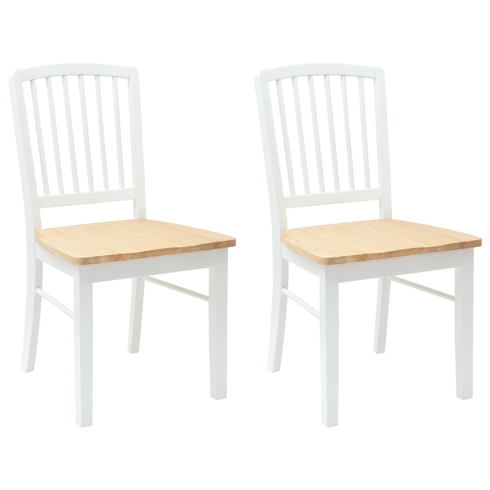 Dining Chairs 2 pcs White 50 x 52.5 x 91 cm Solid Rubber Wood