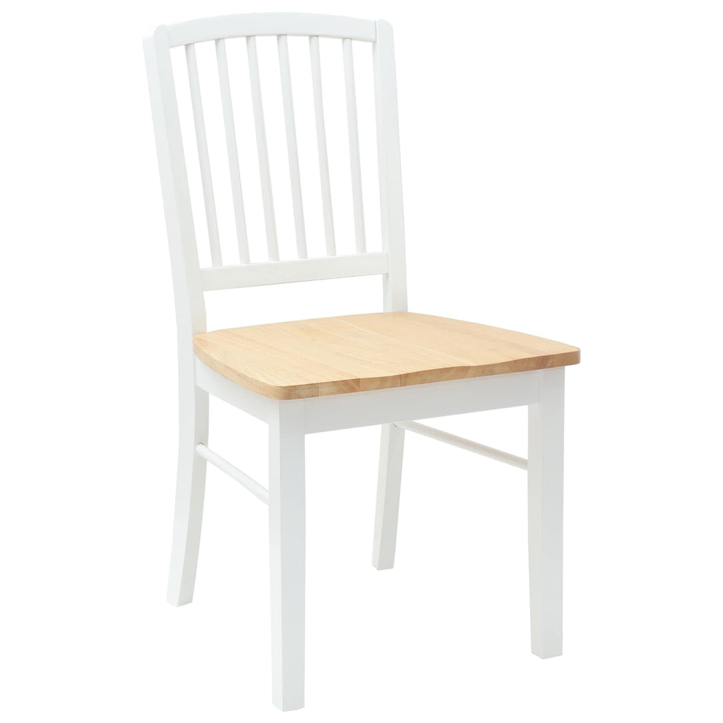 Dining Chairs 2 pcs White 50 x 52.5 x 91 cm Solid Rubber Wood