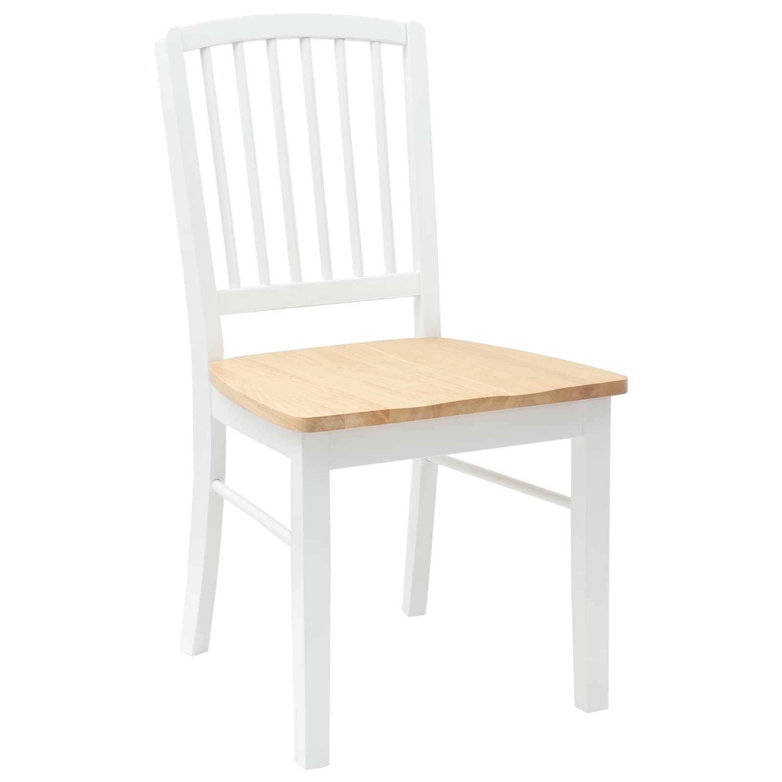Dining Chairs 2 pcs White 50 x 52.5 x 91 cm Solid Rubber Wood