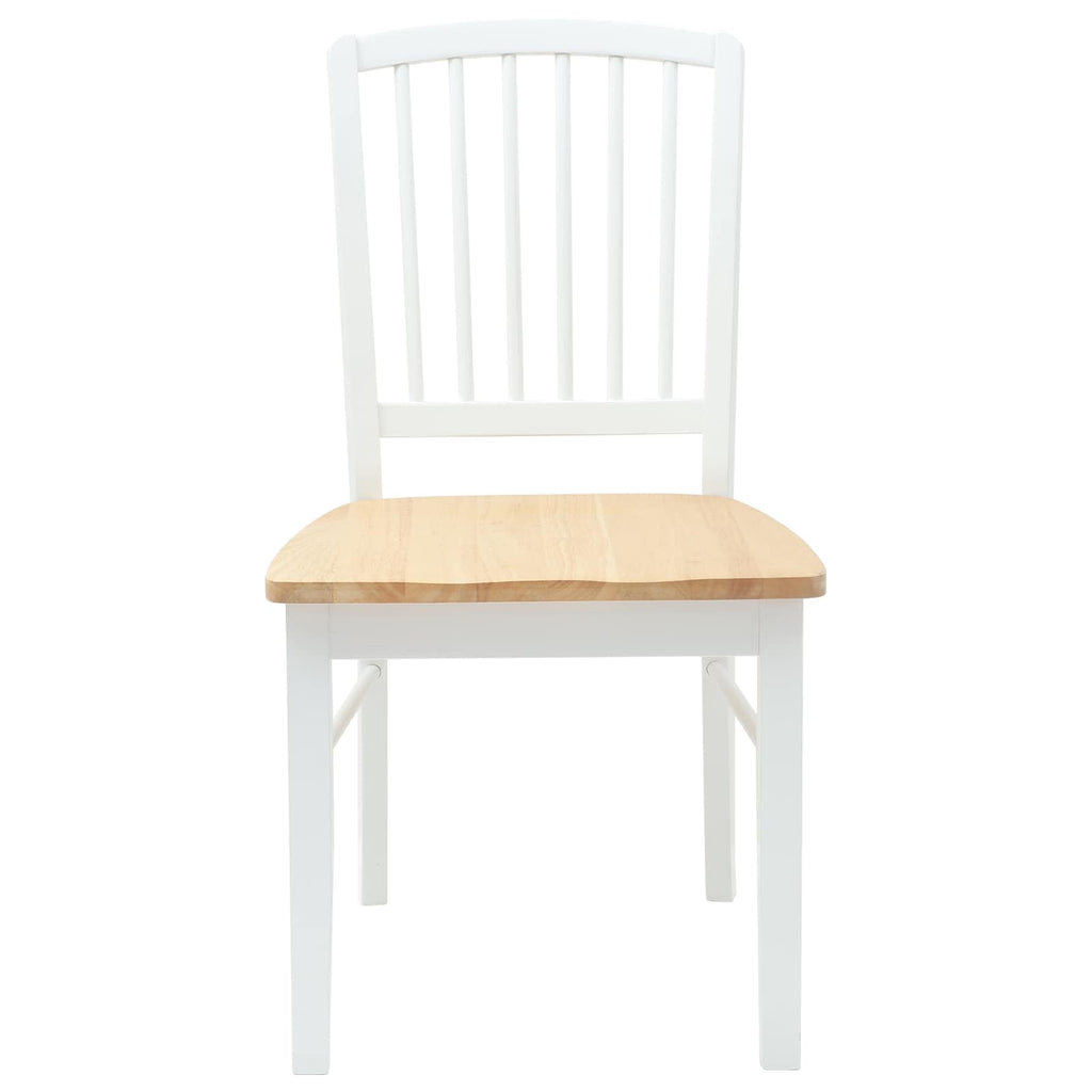 Dining Chairs 2 pcs White 50 x 52.5 x 91 cm Solid Rubber Wood