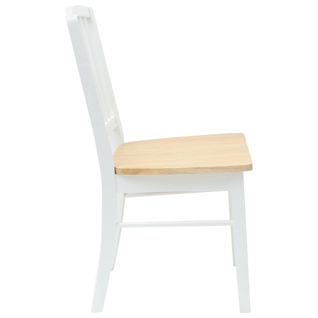 Dining Chairs 2 pcs White 50 x 52.5 x 91 cm Solid Rubber Wood