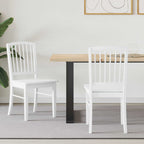 Dining Chairs 2 pcs White 50 x 52.5 x 91 cm Solid Rubber Wood