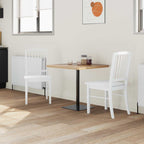 Dining Chairs 2 pcs White 50 x 52.5 x 91 cm Solid Rubber Wood