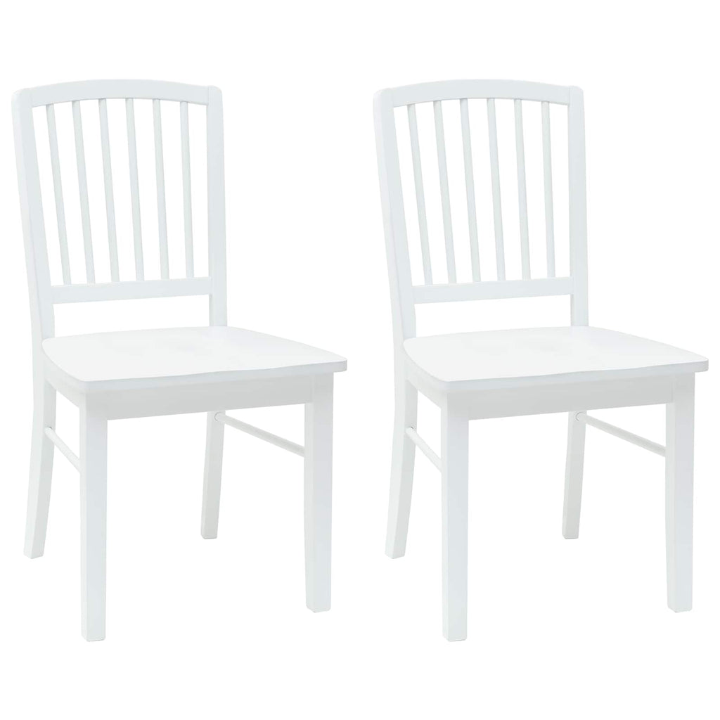 Dining Chairs 2 pcs White 50 x 52.5 x 91 cm Solid Rubber Wood