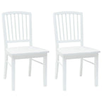 Dining Chairs 2 pcs White 50 x 52.5 x 91 cm Solid Rubber Wood