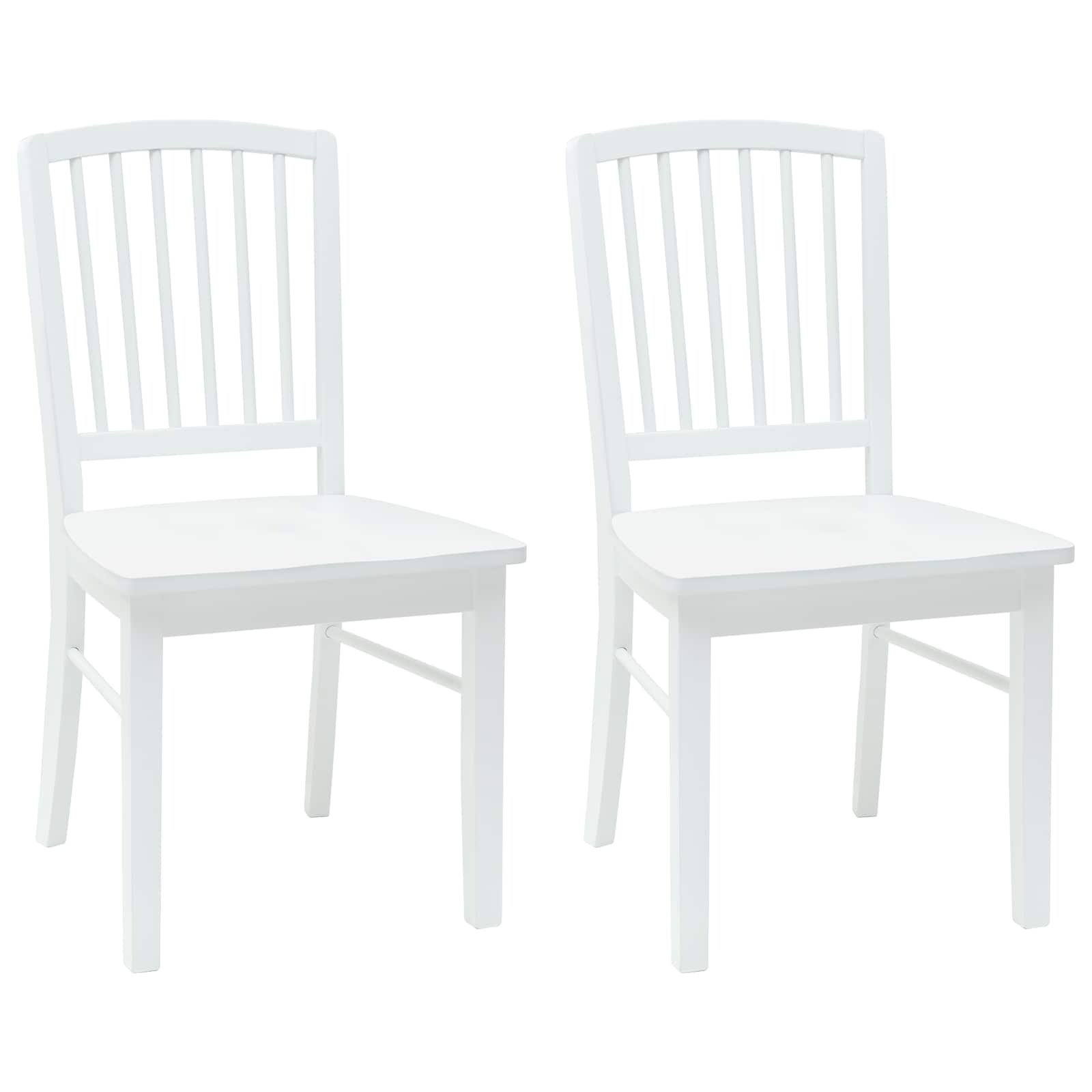 Dining Chairs 2 pcs White 50 x 52.5 x 91 cm Solid Rubber Wood
