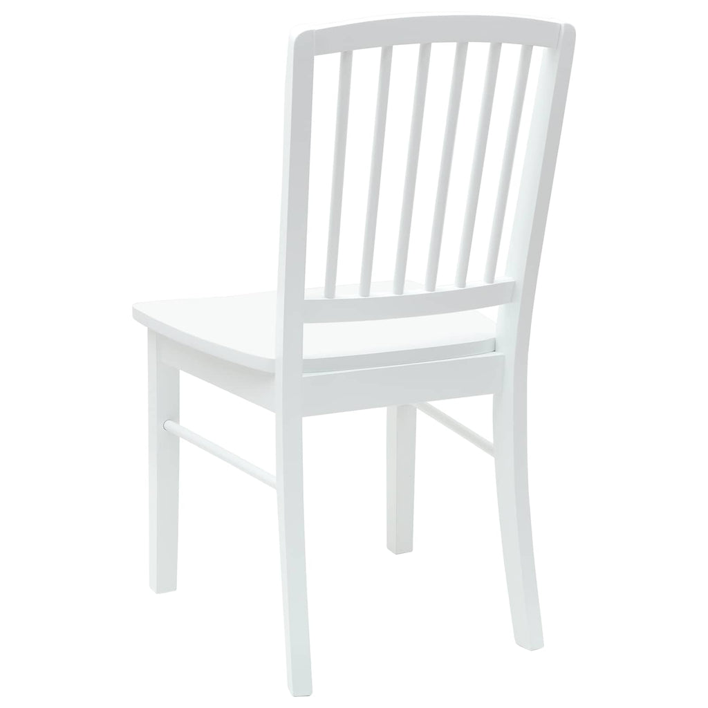 Dining Chairs 2 pcs White 50 x 52.5 x 91 cm Solid Rubber Wood