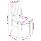 Dining Chairs 2 pcs White 50 x 52.5 x 91 cm Solid Rubber Wood