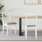 Dining Chairs 2 pcs White 50 x 52.5 x 91 cm Solid Rubber Wood