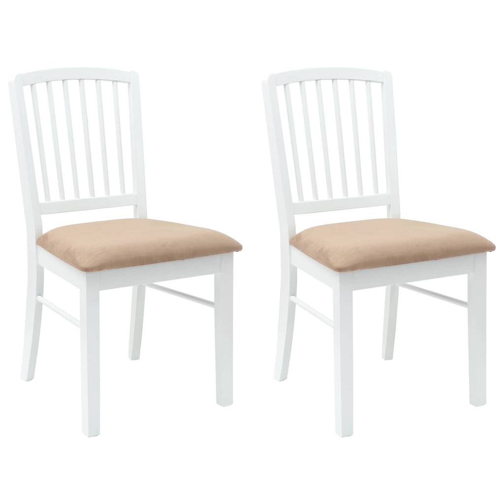 Dining Chairs 2 pcs White 50 x 52.5 x 91 cm Solid Rubber Wood