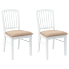 Dining Chairs 2 pcs White 50 x 52.5 x 91 cm Solid Rubber Wood
