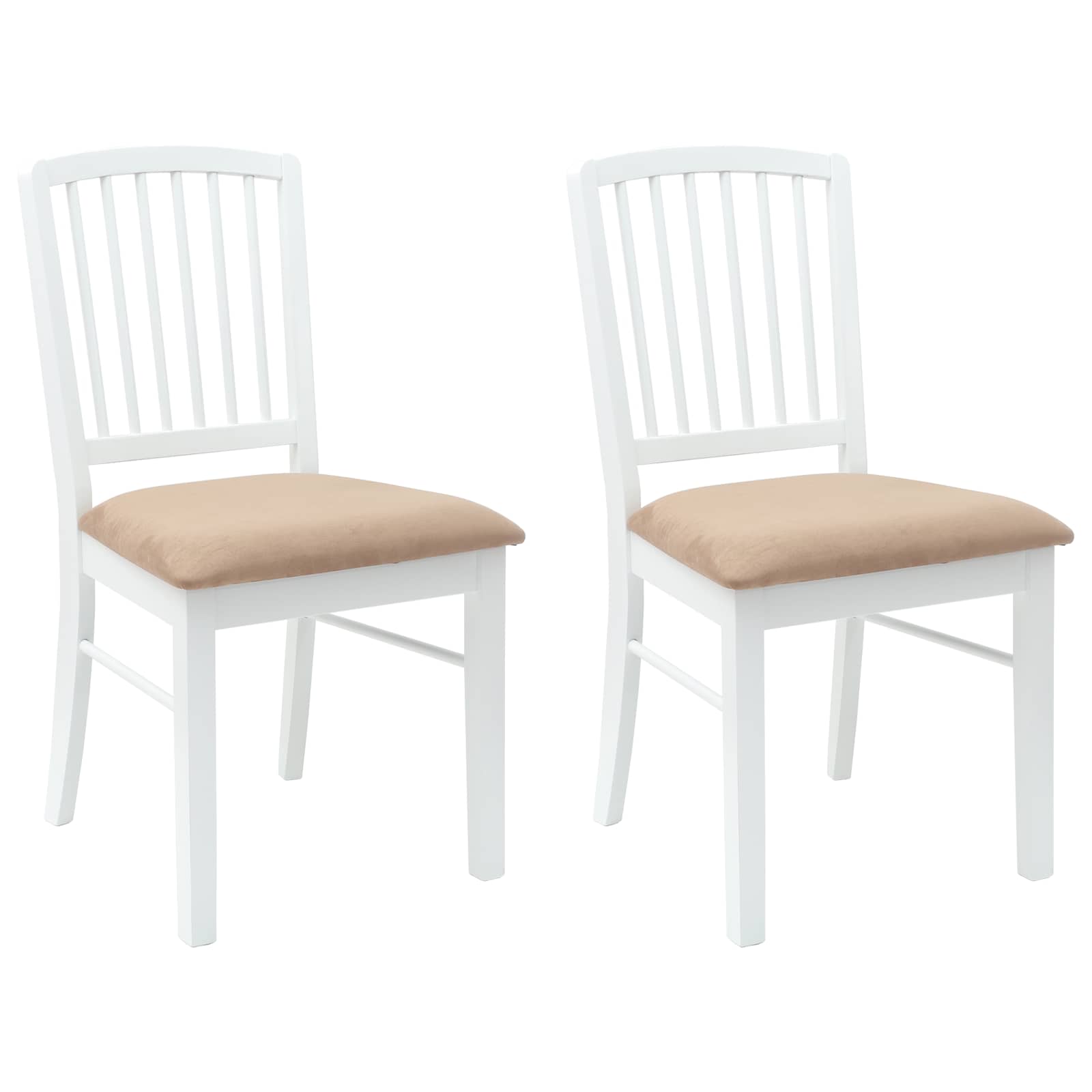 Dining Chairs 2 pcs White 50 x 52.5 x 91 cm Solid Rubber Wood