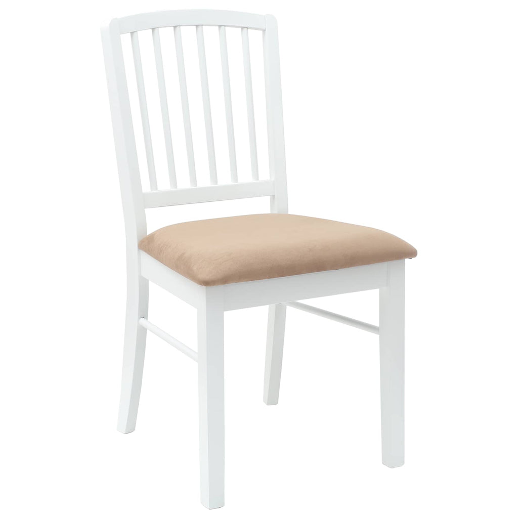 Dining Chairs 2 pcs White 50 x 52.5 x 91 cm Solid Rubber Wood