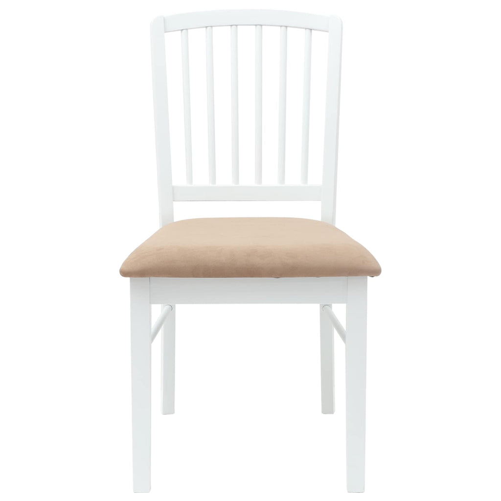 Dining Chairs 2 pcs White 50 x 52.5 x 91 cm Solid Rubber Wood