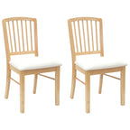 Dining Chairs 2 pcs Natural 50 x 52.5 x 91 cm Solid Rubber Wood