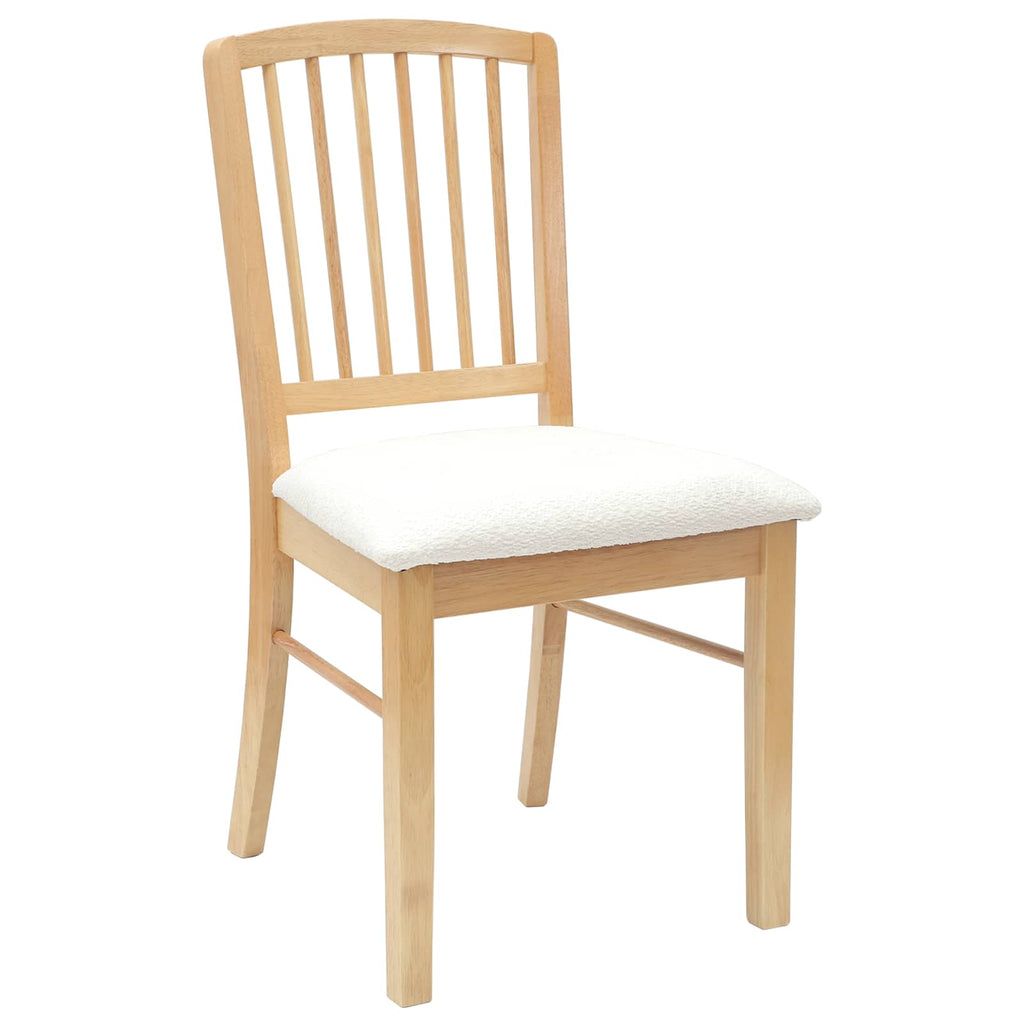 Dining Chairs 2 pcs Natural 50 x 52.5 x 91 cm Solid Rubber Wood