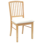 Dining Chairs 2 pcs Natural 50 x 52.5 x 91 cm Solid Rubber Wood