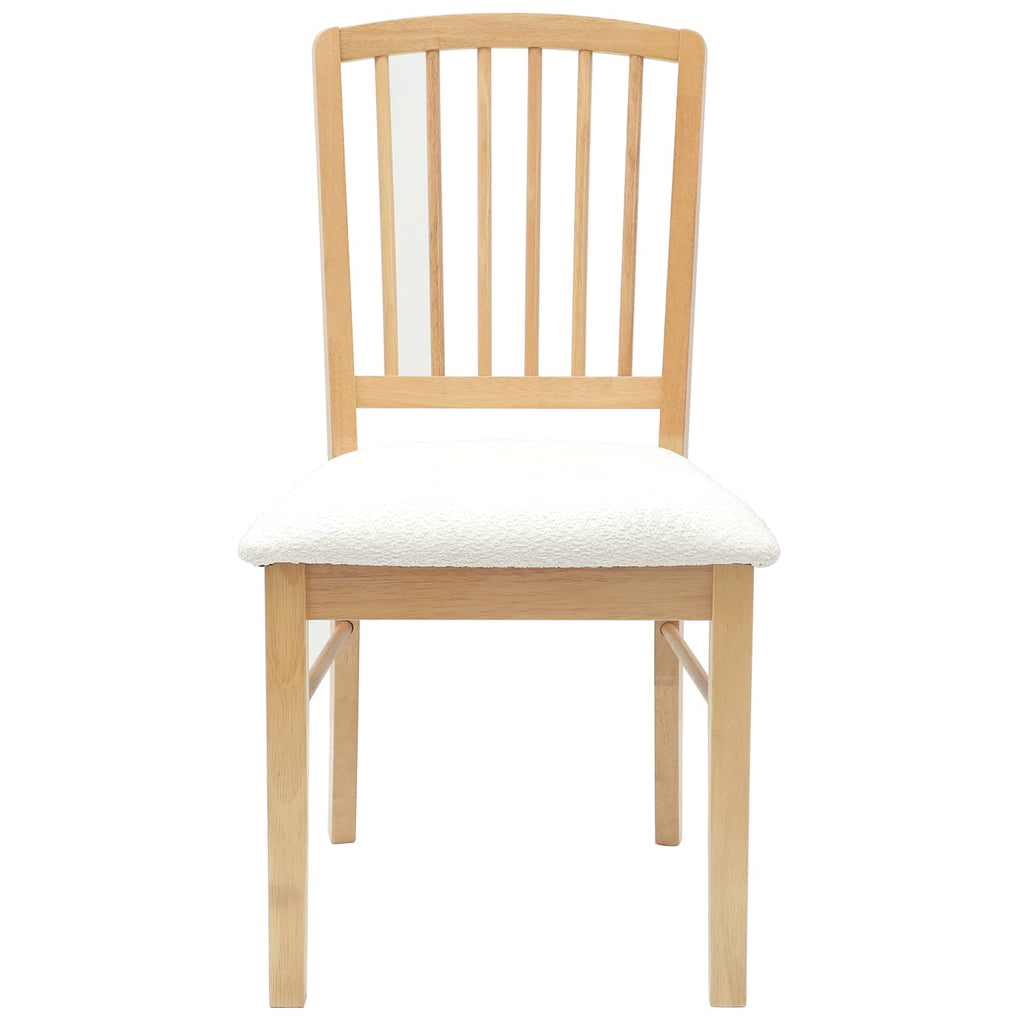 Dining Chairs 2 pcs Natural 50 x 52.5 x 91 cm Solid Rubber Wood