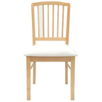 Dining Chairs 2 pcs Natural 50 x 52.5 x 91 cm Solid Rubber Wood