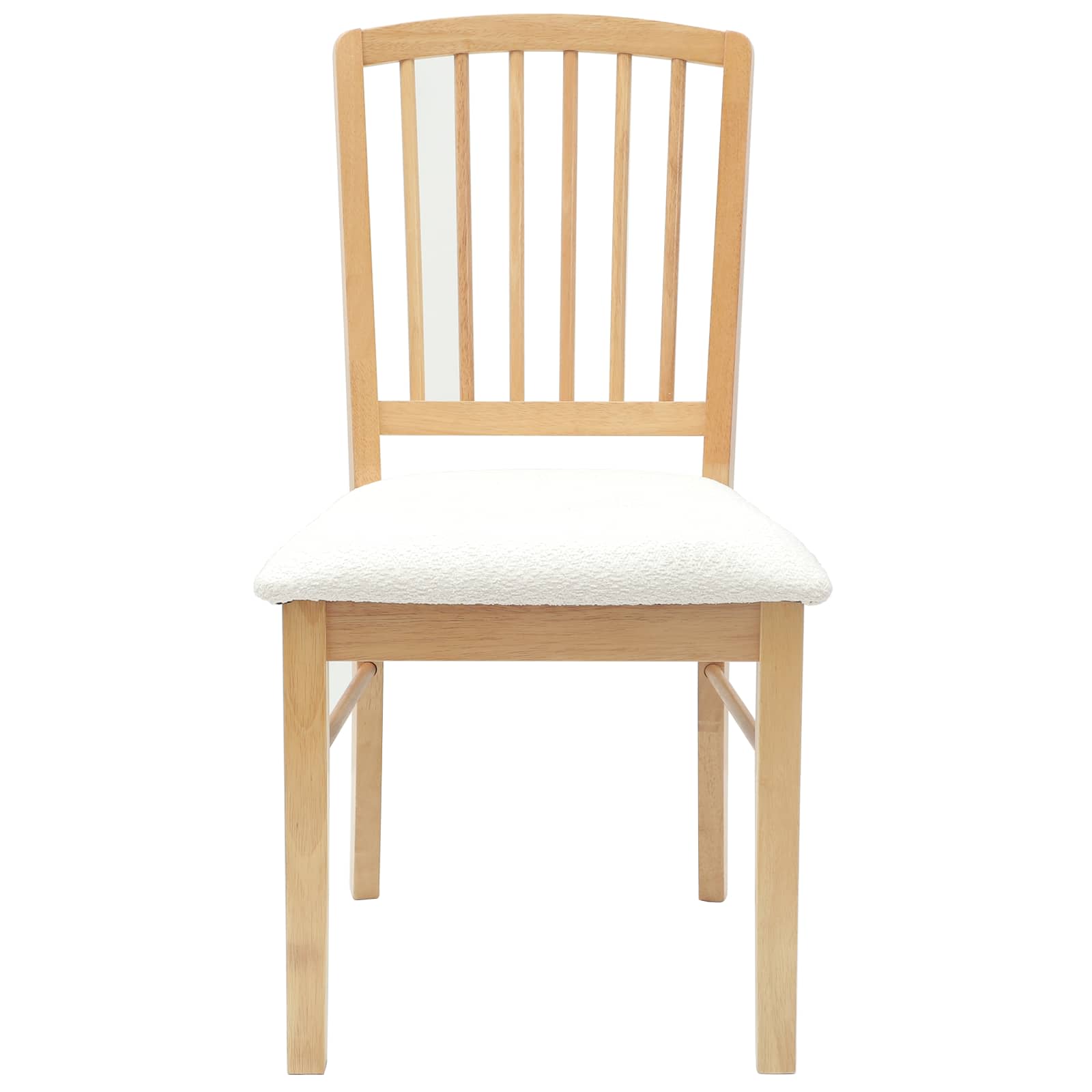 Dining Chairs 2 pcs Natural 50 x 52.5 x 91 cm Solid Rubber Wood
