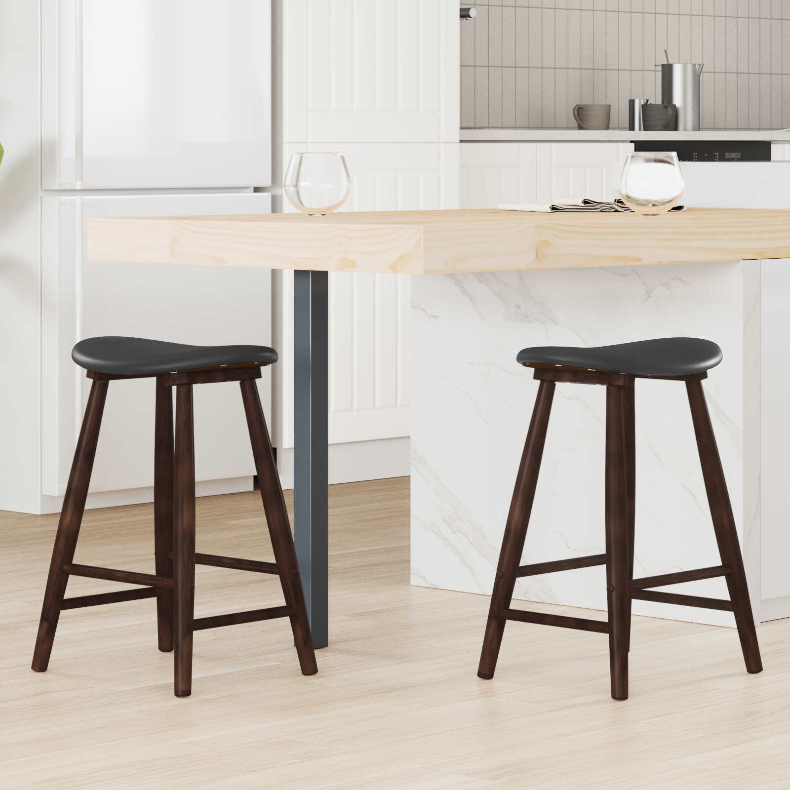 Dining Chairs 2 pcs Light Brown 46 x 37 x 63 cm