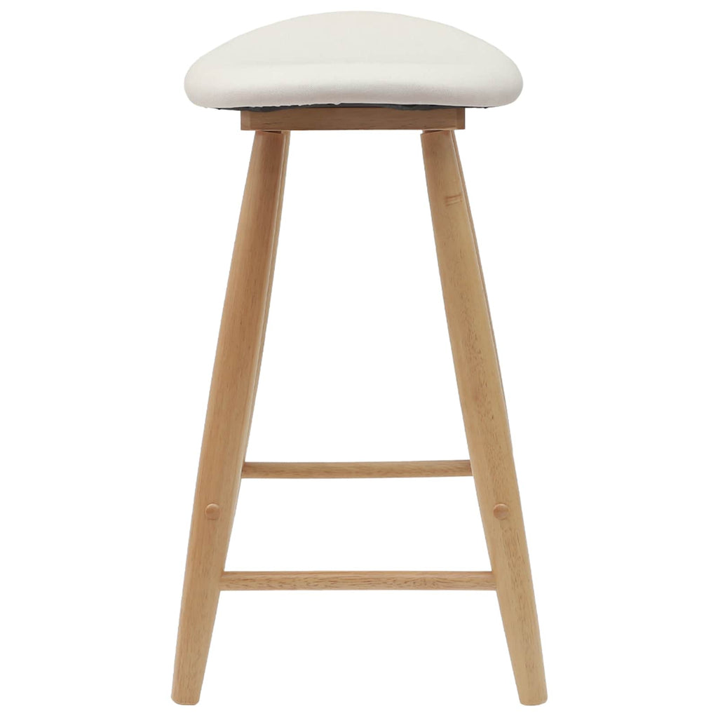 Dining Chairs 2 pcs Natural 46 x 37 x 63 cm Solid Rubber Wood