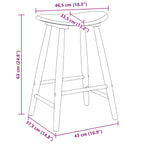 Dining Chairs 2 pcs Natural 46 x 37 x 63 cm Solid Rubber Wood
