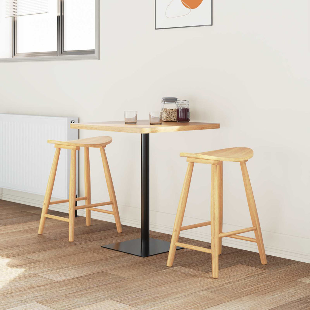 Dining Chairs 2 pcs Natural 46 x 37 x 63 cm Solid Rubber Wood