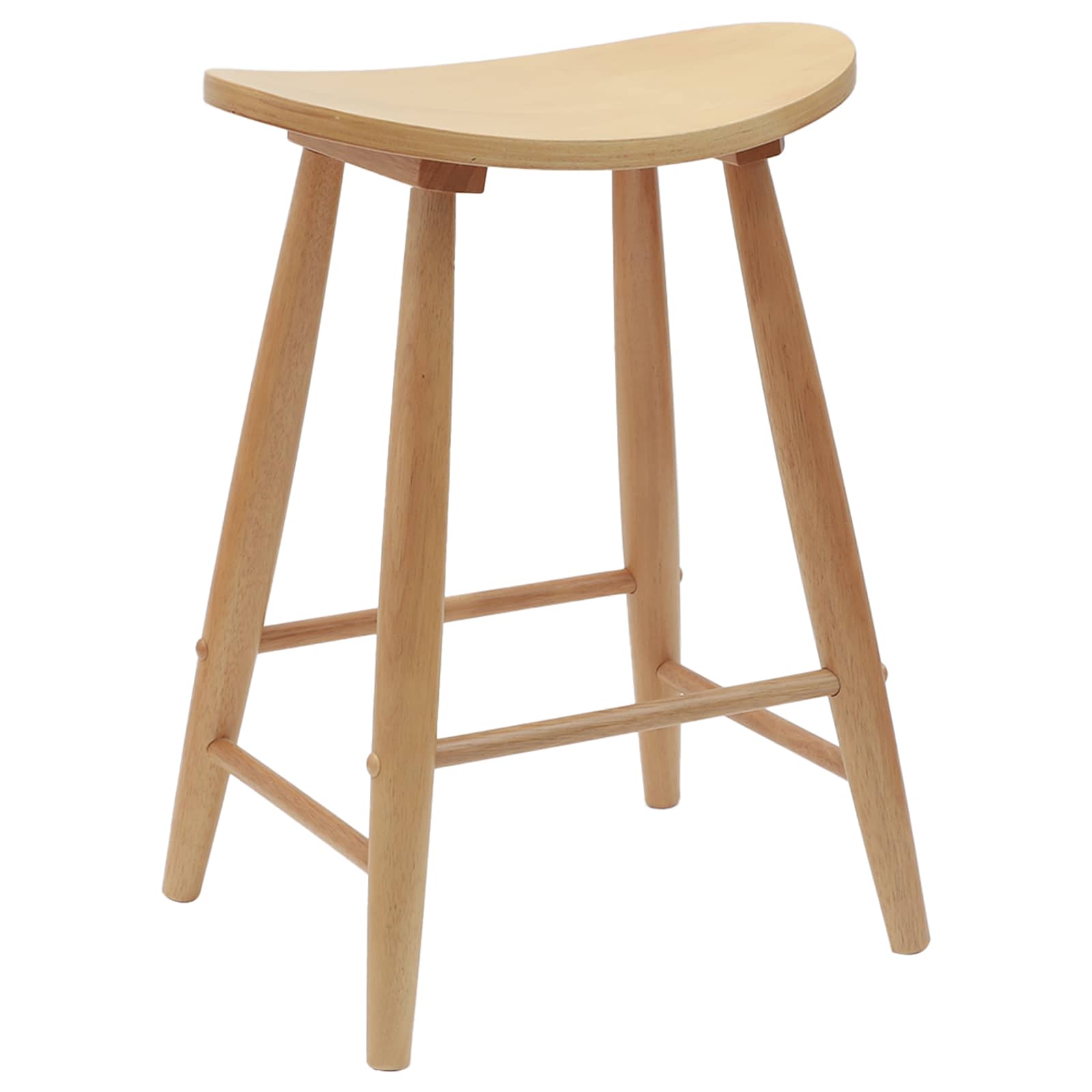 Dining Chairs 2 pcs Natural 46 x 37 x 63 cm Solid Rubber Wood