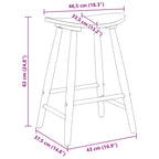 Dining Chairs 2 pcs Natural 46 x 37 x 63 cm Solid Rubber Wood