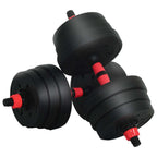 2-in-1 Dumbbell Set Black and Red 121 x 19.5 x 19.5 cm