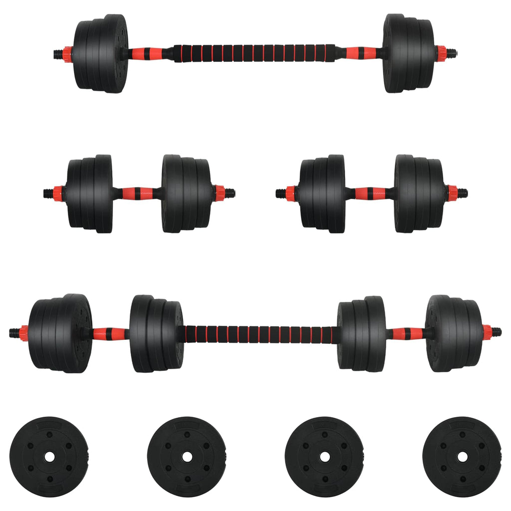 2-in-1 Dumbbell Set Black and Red 121 x 19.5 x 19.5 cm