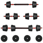 2-in-1 Dumbbell Set Black and Red 121 x 19.5 x 19.5 cm