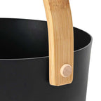 Sauna Accessory Set 2 pcs Black Aluminium and Solid Pine Wood