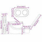 Sauna Accessory Set 4 pcs Black Aluminium and Solid Pine Wood